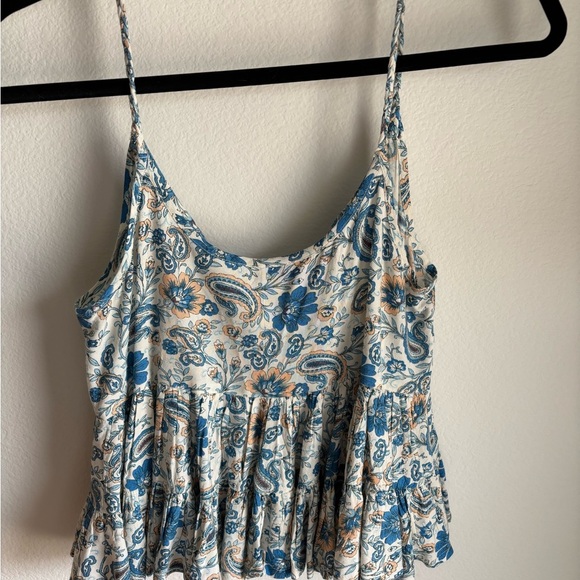 Paisley & Floral Blue Spaghetti Strap Top - Picture 3 of 6